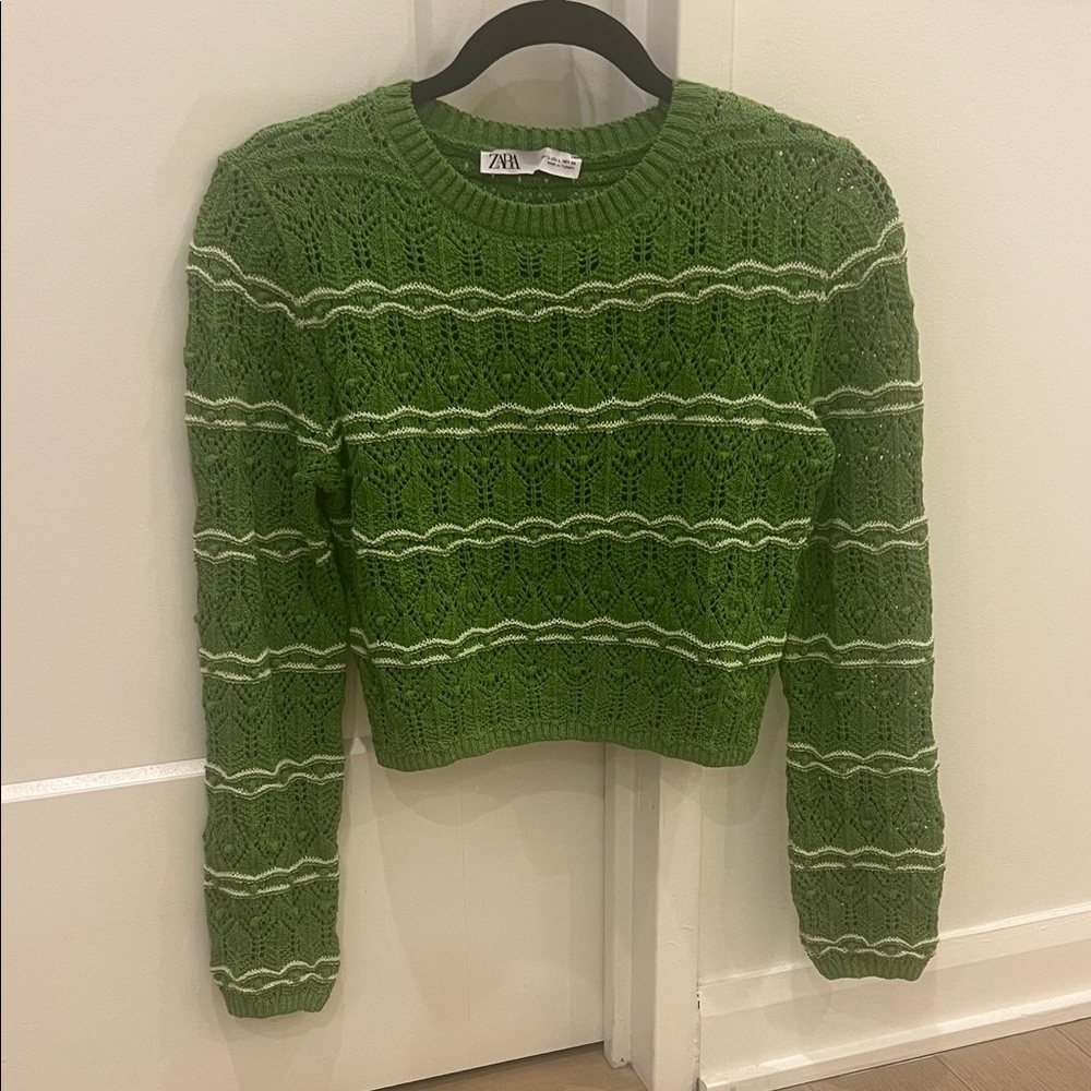 Zara Vibrant Green Knit Sweater